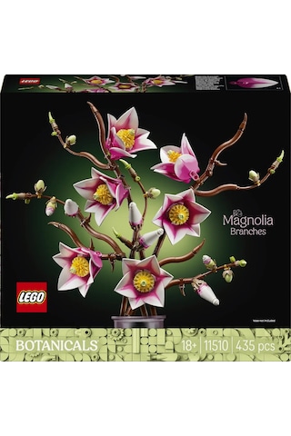 LEGO® Botanicals Manolya Dalları 11510 - Yetişkinler için Çeşitli Detaylar İçeren Çiçek Buketi Model Yapım Seti (435 Parça)