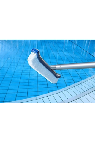 Water Fun ALÜMINYUM Destekli Klipsli Kıvrık Havuz Fırçası 45 cm-W