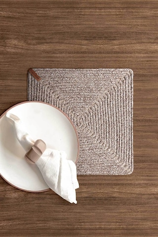Koza Home Cesta El Yapımı Örgü Natural Kare Supla 32x32 4009 Naturel