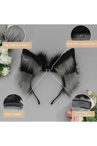 El Yapımı Kurt Tilki Kürk Kulaklı Kostüm Hayvan Parti Kafa Bandı Cadılar Bayramı İçin Çok Renkli