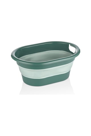 Qlux L-00959-3 Katlanabilir Sepet 18 Lt - Yeşil- 8'li Paket