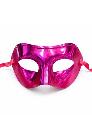 Lunaev Metalize Parlak Parti Maskesi Pembe Renk 16x7 Cm "