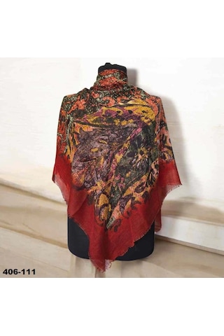 Soft İpek Desenli Flamlı Kotton Eşarp 406-111 Çok Renkli Soft İpek Desenli Flamlı Kotton Eşarp 406-111 Çok Renkli