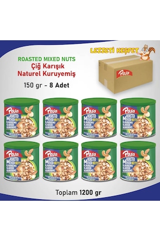 Paşa Kuruyemiş Kavrulmuş Karışık Kuruyemiş Teneke Kutu 8 x 150 G