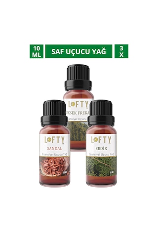 Lofty Sedir Sandal Frekans Uçucu Yağ Buhurdanlık Esansı Oda Kokusu 10 ML