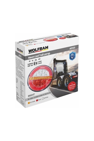 Wolfram 12v-24v Stop Lambası Yuvarlak Neon Ledli-kayar Sinyalli 4 Fonksiyonlu 140 35 Mm E9 Sağ