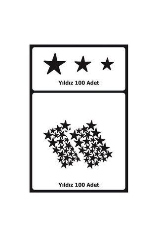 Yıldız Duvar Metalik Gri Sticker 3-4-5Cm 100 Adet