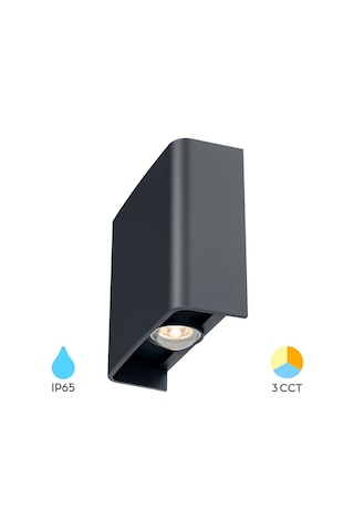 Braytron 3 Renk Modlu İç-dış Mekan Led Duvar Armatürü 3cct Bg38-03182 Haiti Aplik Siyah