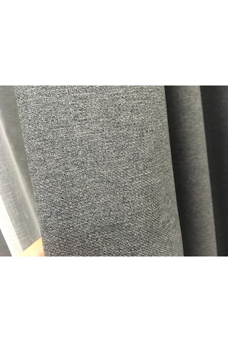 Perdefony Keten Fon Perde Koyu Gri