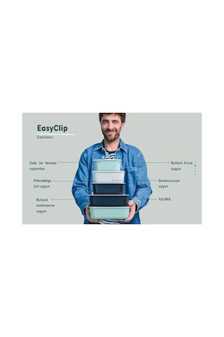 Easyclip Saklama Kabı 1000ml - Yeşil-7511