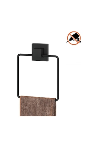 Tekno Tel Ef-234 Yapışkanlı Banyo Kare Havluluk Siyah