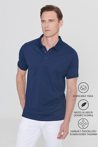 Ac&Co / Altınyıldız Classics 4A4820200047LaaXL Düğmeli Polo Yaka Cepsiz Slim Fit Erkek Tişört Lacivertvert Lacivert