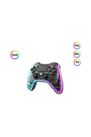 Ape Rgb Gamepad Oyun Kolu Şeffaf 1000 Mah Kablosuz Ps3-ps4-tv-pc-ios Uyumlu Wirelles