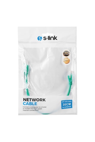S-lınk Sl-cat6030gr Cat6 Patch 30cm Kablo Yeşil Çok Renkli