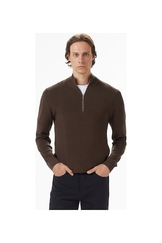 Nautica Erkek Kahverengi Classic Fit Kazak Düz S57300t Kahverengi