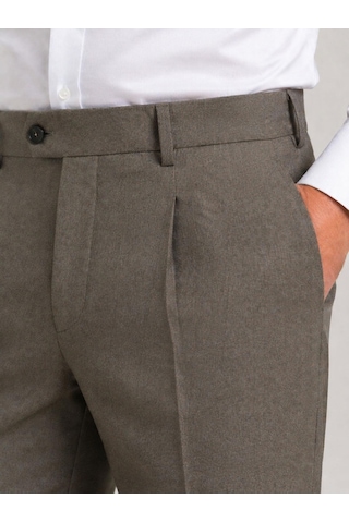 Classics Men Ricati Regular Fit Pileli Erkek Kumaş Pantolon - 7621 Kahverengi