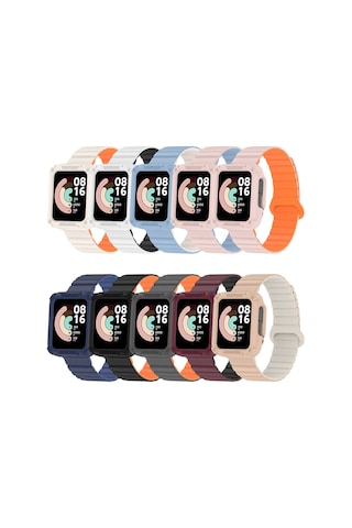 Effox Xiaomi Redmi Watch 2 Silikon Kordon Krd-105 Strap Kayış-pembe-turuncu