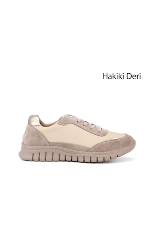 Gönderi(R) Gönderi R Kadın Bej Lastik Bağcıklı Hakiki Deri Sneaker Ddza83742560