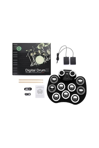 - Bateri Digital Elektronik Davul Seti Usb Şarjlı Pedallı Elektrikli Bateri Karne Hdyesi