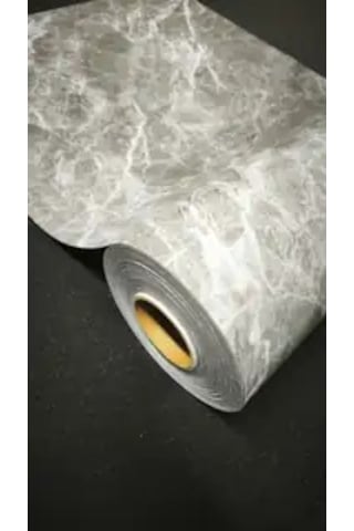 1,2 Mm Mermer Desenli M-10 Şeffaf Pvc Lamineli Kalın Kaymaz Masa Örtüsü