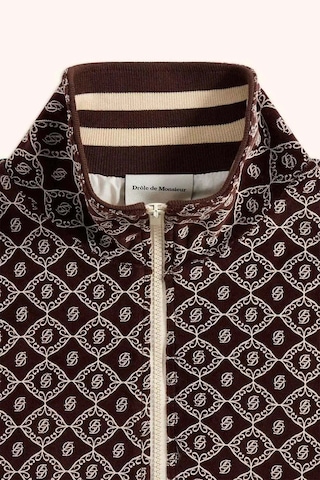 American Rag Cie Monogram Desenli Kadife Ceket - Yüksek Yakalı, Rahat Fit Kahverengi