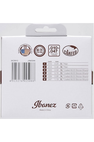 Ibanez IACS61C 80/20 Bronze Wound Extra Light Takım Tel Akustik G