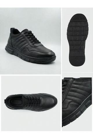 Growish Gd0129 Hakiki Floter Deri Büyük Numara Bilekten Streçli Kolay Giyim Numara Kaydırmaz Güçlü Taban Ekonomik Siyah Günlük Sneaker Erkek Ayakkabı Siyah5
