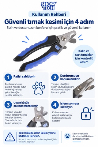 Showtech Comfort Kedi Köpek Tırnak Makası Büyük Boy - Büyük Irk Köpekler İçin