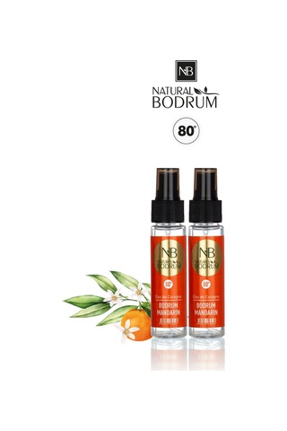 Bodrum Mandarin Mandalina Kolonyası 60 Ml Sprey Başlıklı 2'li Paket 80 Cep Boy Toptan Set