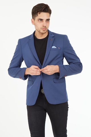 Sposo 5109 Dar Kalıp Yarım Astarlı Mavi Erkek Blazer Ceket Mavi