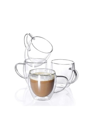 Arvale 4 Adet 250 Ml Çift Cidarlı Kahve Kupası Bardak Çok Renkli