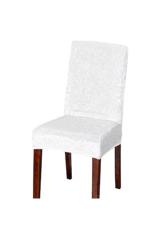 Novahub Beyaz Kadife Parlak Kumaş Anti-toz Sandalye Kılıfı, Evrensel Boyut, Sandalye Yemek Odası Koltuk Kapakları, 1 Parça Beyaz