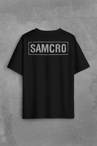Samcro Sons Of Anarchy Anarşi Sırt Ön Baskılı Oversize Tişört Unisex T-shirt 001