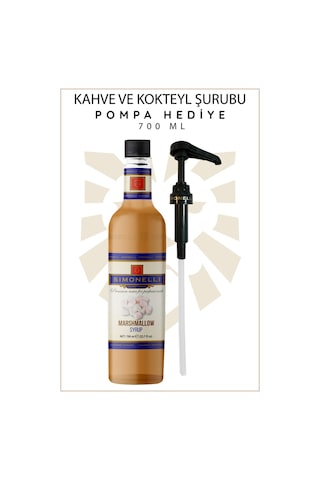 Simonelli Kahve ve Kokteyl Şurubu Marshmallow Aromalı 700 ML + Pompa