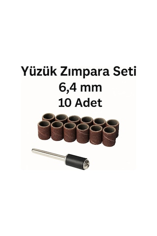 Merttools Yüzük Zımpara Seti 6,4 Mm 10 Adet Mandrelli