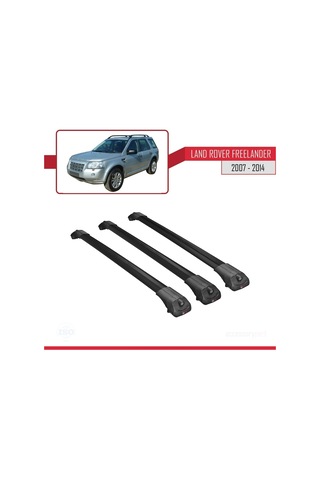Land Rover Freelander 2007-2014 Arası İle Uyumlu Ace-1 Ara Atkı Tavan Barı Siyah 3 Adet Bar
