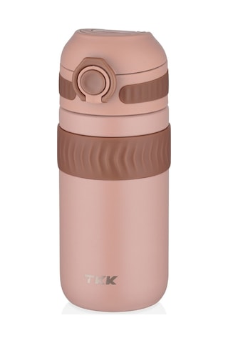 Tkk 450 Ml Pembe Çocuk Ve Yetişkin Paslanmaz Çelik Termos Matara - Kahve Termosu
