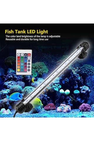 Qingmipy Mf-15u 28cm Avrupa Standartlı Led Akvaryum Lambası - Kumandalı Ve Elle Renk Değiştirilebilir, Su Geçirmez, Parlaklık Ayarlanabilir 100-240v, Pil İle Gönderilir