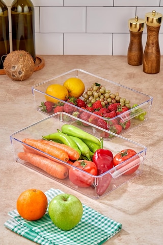 2 Li Buzdolabı Organizeri & Buzdolabı Düzenleyici 3 Lt Şeffaf