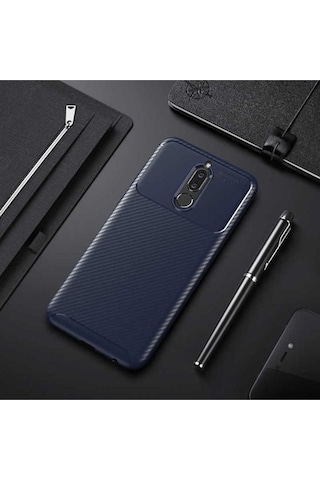 Huawei Mate 10 Lite Kılıf Zore Negro Silikon Kapak Lacivert
