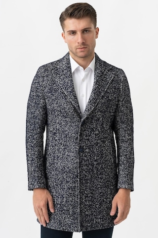 White Stone Arezzo 4025 Ceket Yaka Pamuklu Slim Fit Kaban Laci-Laci Lacivert