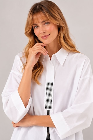 Ftz Women Kadın Cotton Taşli Gömlek Beyaz 31390