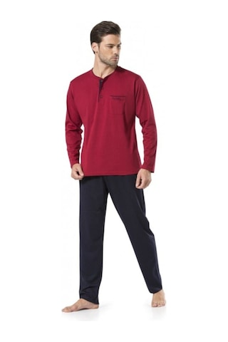 Pierre Cardin 5560 Erkek Çeyizlik Beşli Rop Pijama Takım - Bordo Bordo