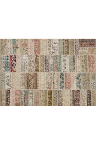 Doğal Ve Sıcak Atmosfer Yaratan Patchwork Halı 230x160 Cm 6338