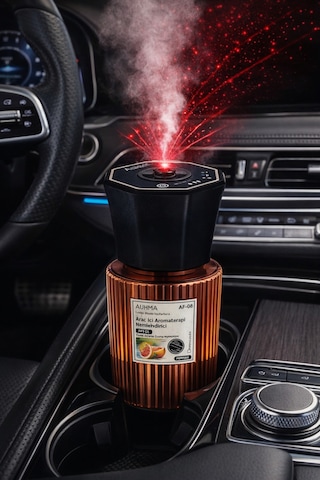 Abatech Af-08 Araç Içi Hava Nemlendirici & Koku Makinesi Chanel Esansı 120ml Aromaterapi Difüzör 001