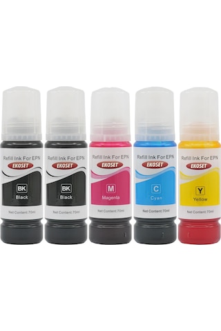 Ekoset Epson 103 L3210 L3211 Uyumlu Mürekkep 70Ml 5 Adet