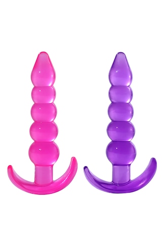 X-sense 2'li Set Özel Yumuşak Esnek Jel 5 Boğumlu Anal Pluglar