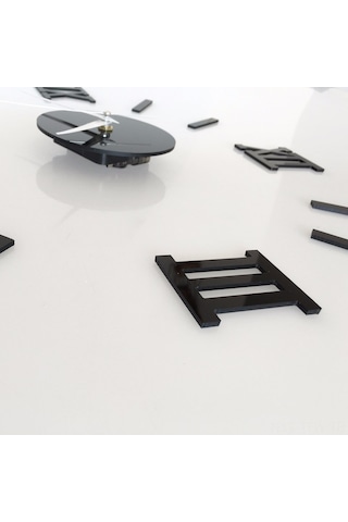 Tenfowee 3d Pvc Otomatik Yapıştırıcı Sessiz Tasarım Duvar Saati, Ev Ofis Dekorasyonu, Boyut Ayarlanabilir Dıy Siyah Saat Çok Renki