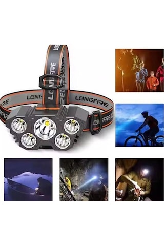 150w 5 Led Ultra Güçlü Kafa Lambası Çok Renkli