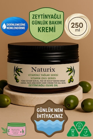 Naturix Değerli Yağlar Serisi Zeytinyağlı Özlü El Yüz Vücut Kremi 250 ML